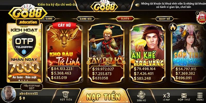 Vô vàn những trò chơi hấp dẫn chỉ có tại Go88