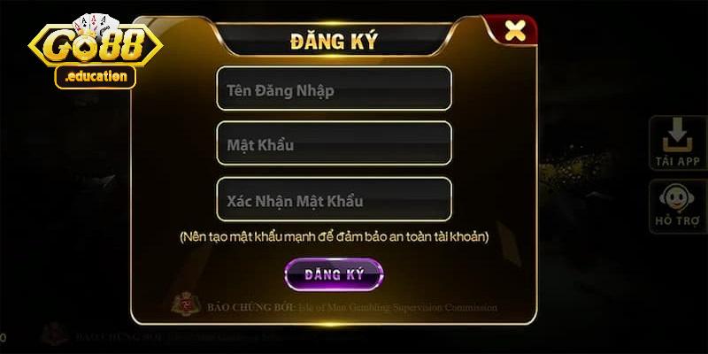 Đăng ký cực kỳ nhanh chóng tại Go88 cổng game đại gia